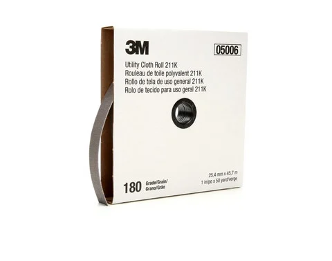 3M 1" x 50 Yard 180+Grit Utility Cloth Roll 211K (05006)