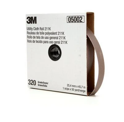 3M 1" x 50 Yard 320+Grit Utility Cloth Roll 211K (05002)