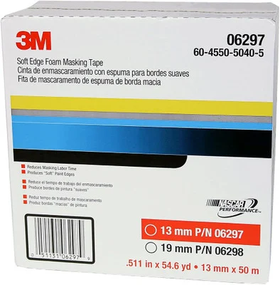 3M 13mm X 50m Soft Edge Foam Masking Tape (6297)
