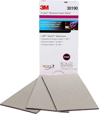 3M 2-3/4" X 5-1/2" 3000 Trizact Hookit Foam Abrasive Sheet (30190)
