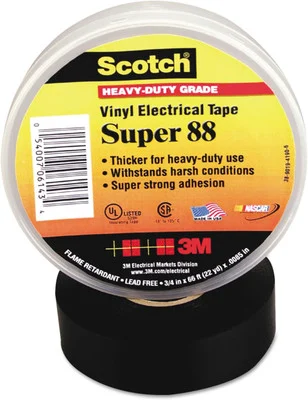 3M 3/4" X 66' Scotch Vinyl Electrical Tape Super 88 (6143)