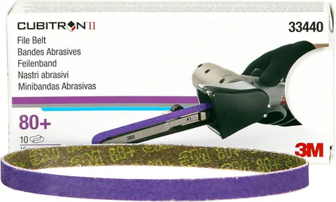 3M 3/8" X 13" 36+Grit Cubitron II File Belt (33437)