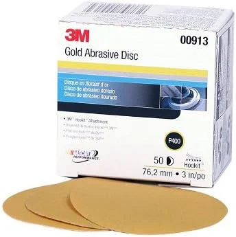 3M 3" P400A Hookit Gold Abrasive Disc 216U (913)