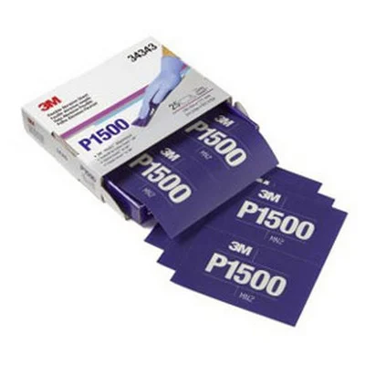 3M 5.5" X 6.8" P1500 Flexible Abrasive Hookit Sheet (34343)