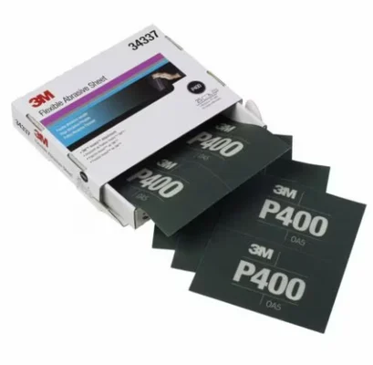3M 5.5" X 6.8" P400 Hookit Flexible Abrasive Hand Sheet 270J (34337)