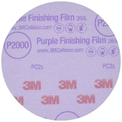 3M 5" Hookit P2000 Purple Finishing Film Disc (30566)
