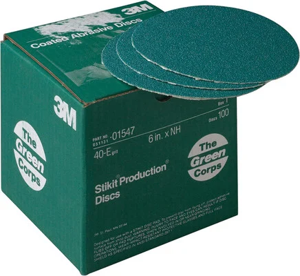 3M 6" 40E Stikit Green Corps Abrasive Disc 252U (1547)