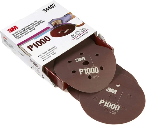 3M 6" P1000 Dust Free Hookit Flexible Abrasive Disc (34407)