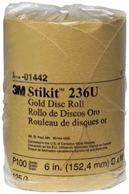 3M 6" P100A Stikit Gold Abrasive Disc Roll 236U (1442)