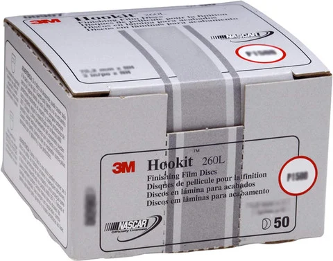 3M 6" P1200 Hookit Finishing Film Abrasive Disc 260L (968)