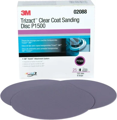 3M 6" P1500 Trizact Hookit Clear Coat Sanding Disc 471LA (2088)