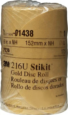 3M 6" P220 Stikit Gold Disc Roll (1438)