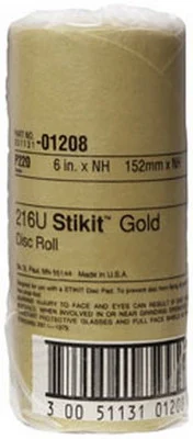 3M 6" P220 Stikit Gold Sanding Discs (1208)