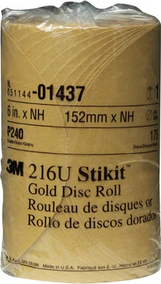 3M 6" P240 Stikit Gold Abrasive Disc Roll 216U (1437)