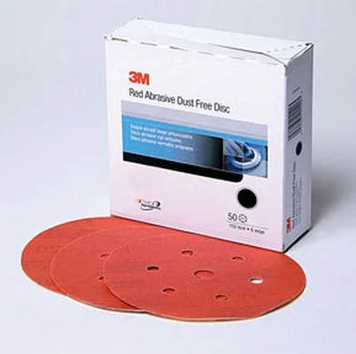 3M 6" P80D Dust Free Hookit Red Abrasive Disc (1147)