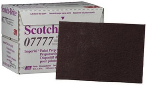 3M 9" X 6" Maroon Scotch-Brite Paint Prep Scuff Hand Pad (7777)