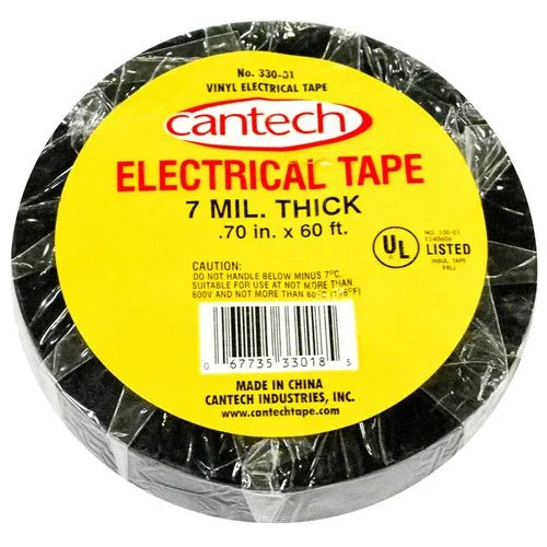 3M™ Vinyl Electrical Tape Black .70 Inch Width 60 Feet Length General Purpose