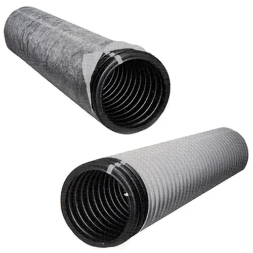 4 In. Perforated Drain Pipe, Black Sock, 100 Ft. Long