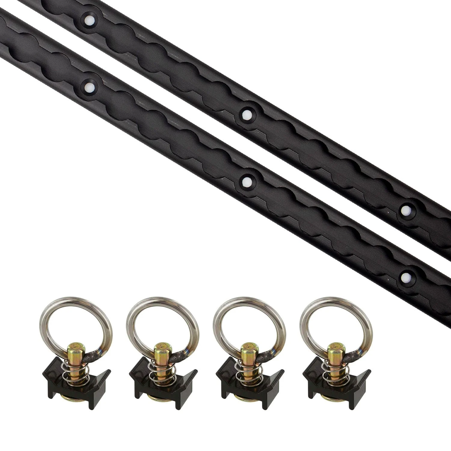 4' L Track Tie Down System Kit | Black Aluminum L-Track