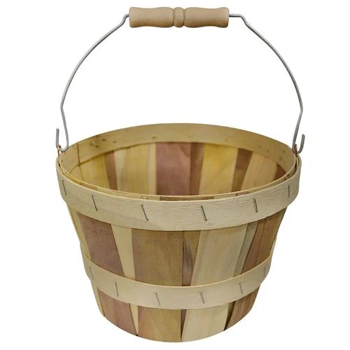 4 Quart Round Natural Basket with Bail Handle