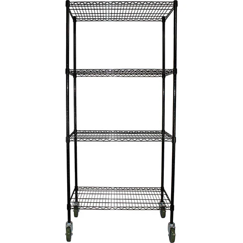 4-Tier Mobile Wire Shelving Unit