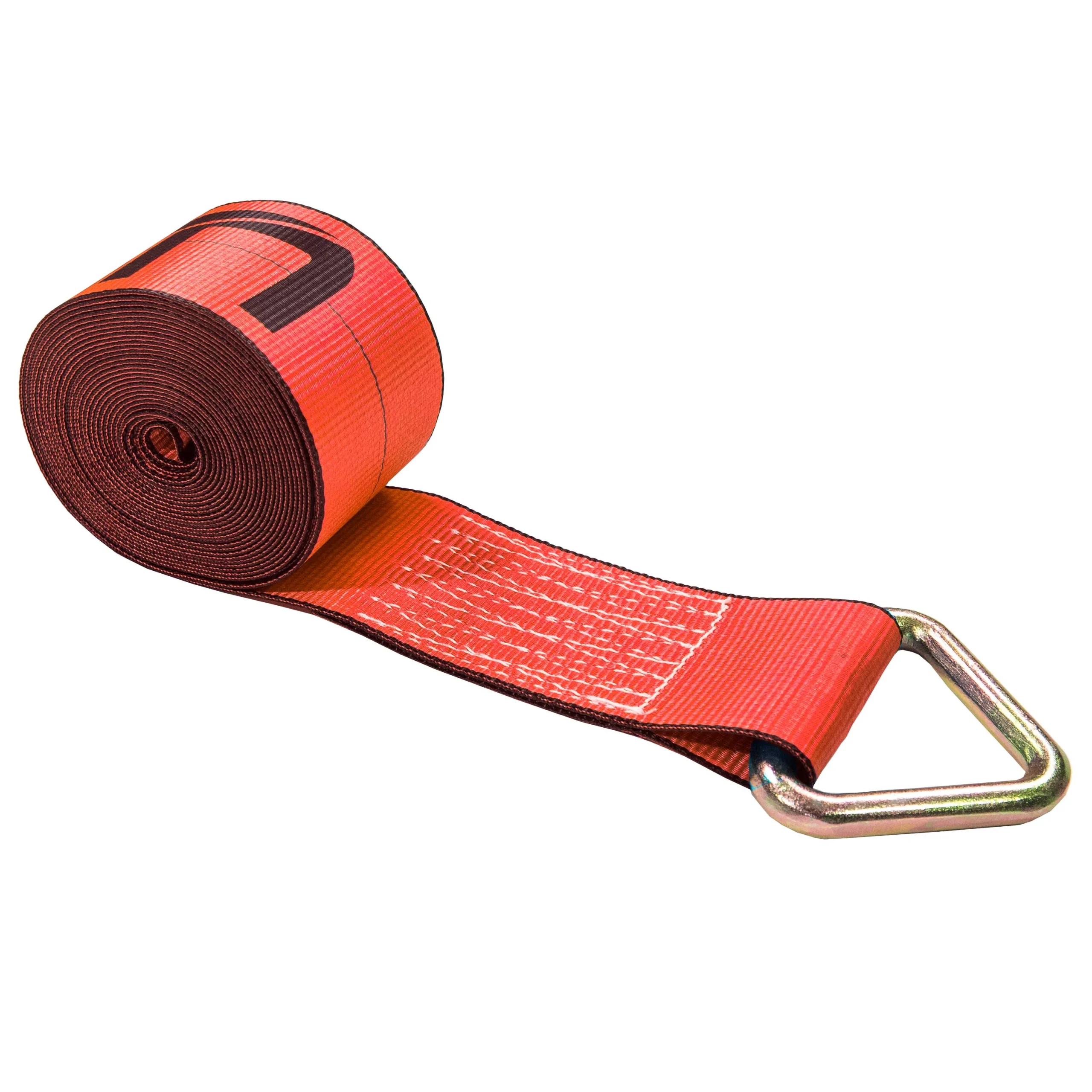4" x 27' Winch Strap with D-Ring | Red