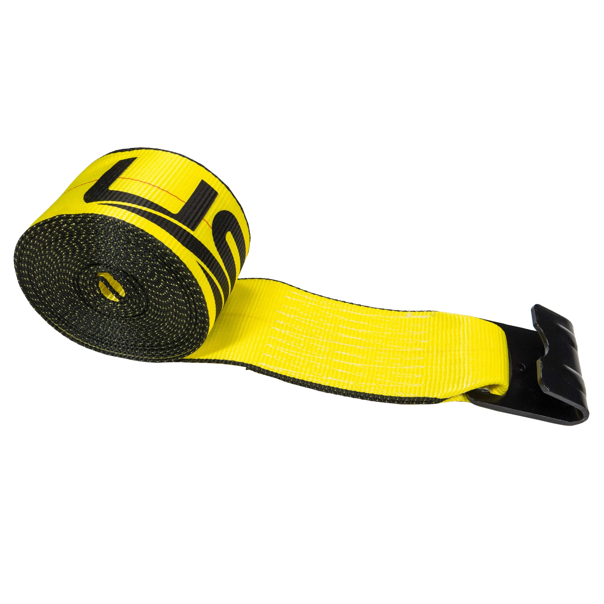 4" x 27' Winch Strap with Flat Hook | Yellow