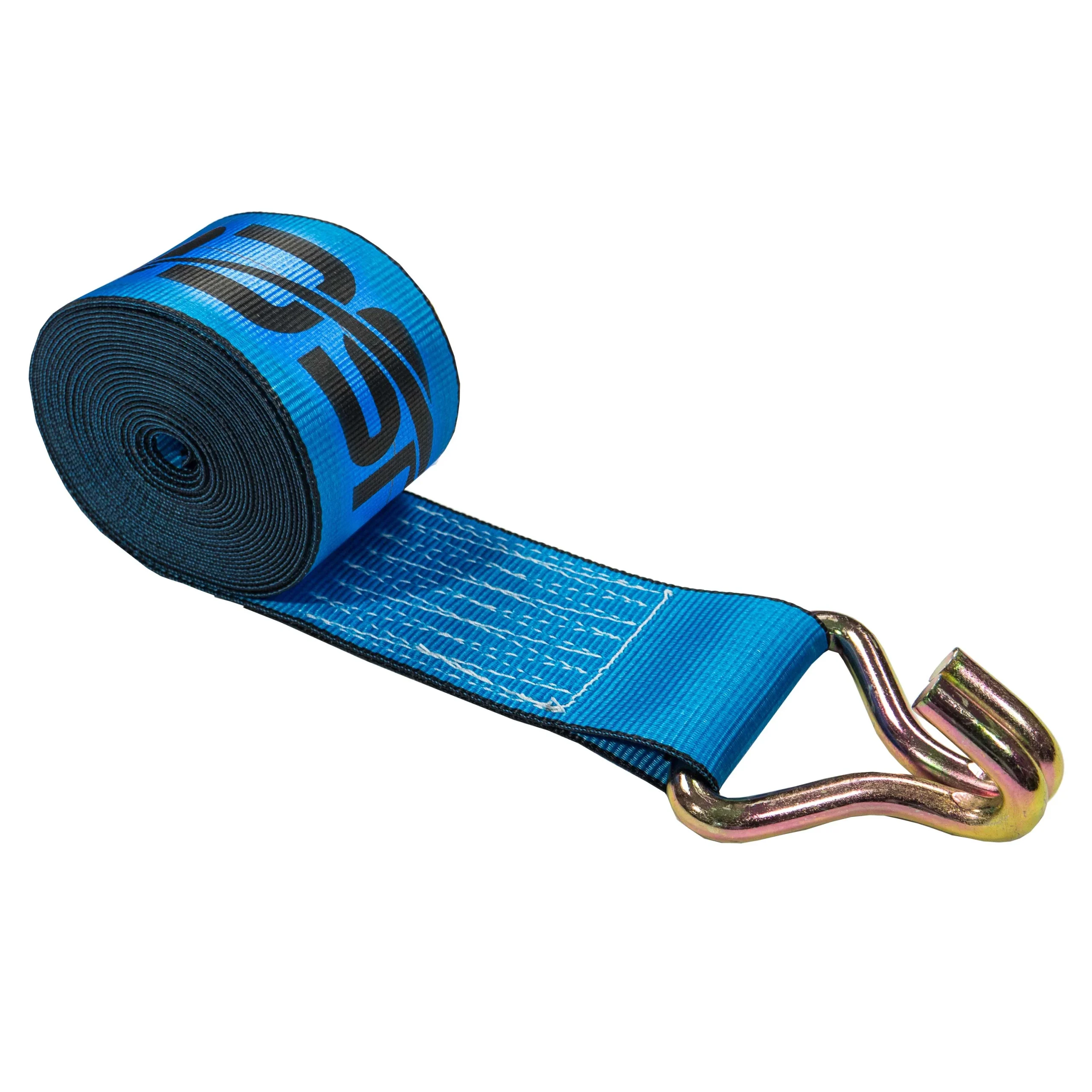 4" x 27' Winch Strap with Wire Hook | Blue