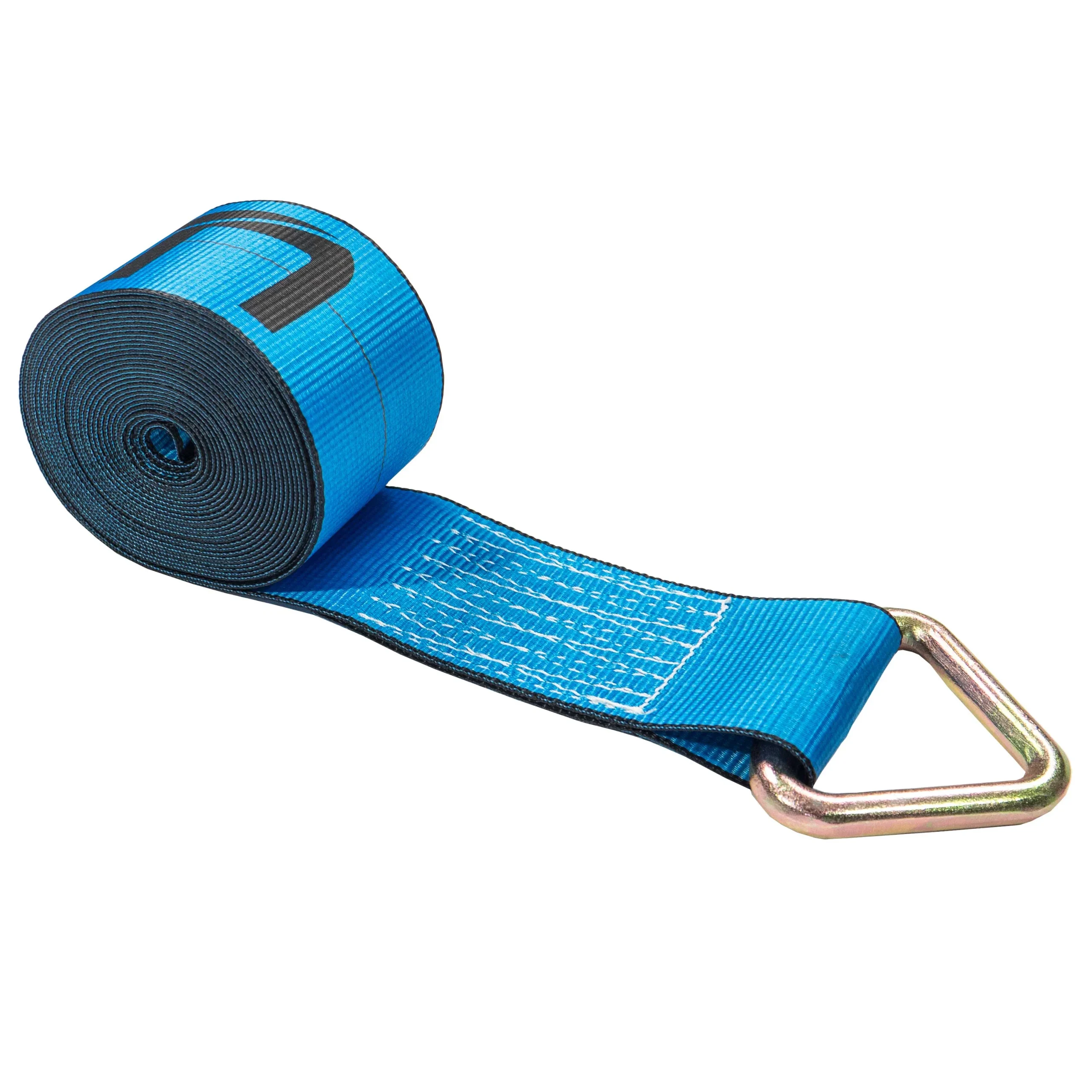 4" x 30' Winch Strap with D-Ring | Blue