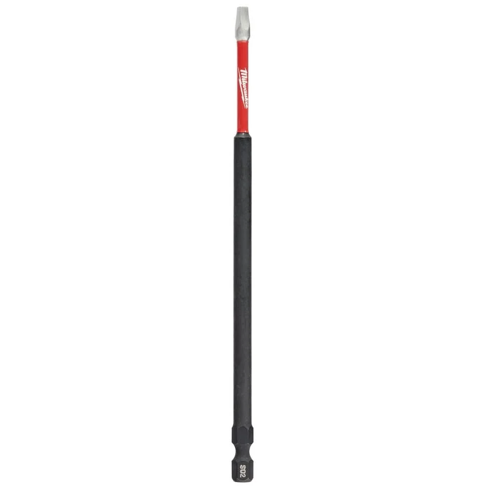 Milwaukee 48-32-4215 SHOCKWAVE 6" Impact Square Recess #2 Power Bits, 10-Pack