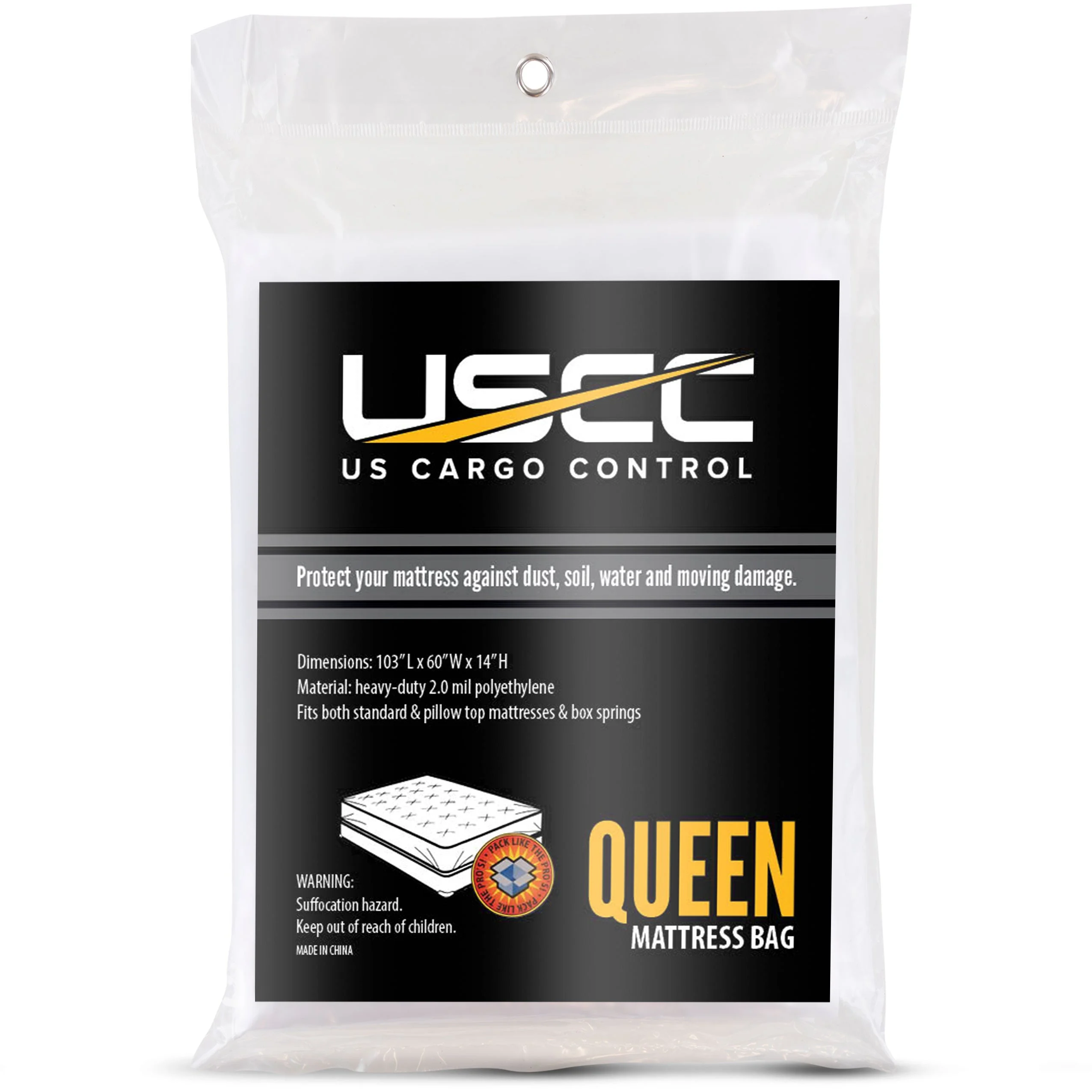 48 Pack Heavy Duty Plastic Mattress Bag: Queen