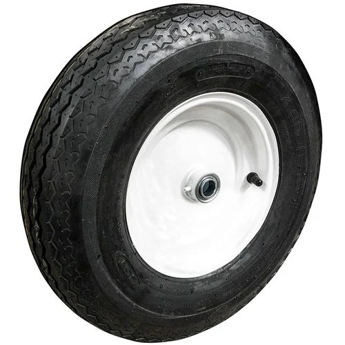 480 x 8-4 Ply Sawtooth Tread Wheel And Tire Assembly, White, 3/4" Hole