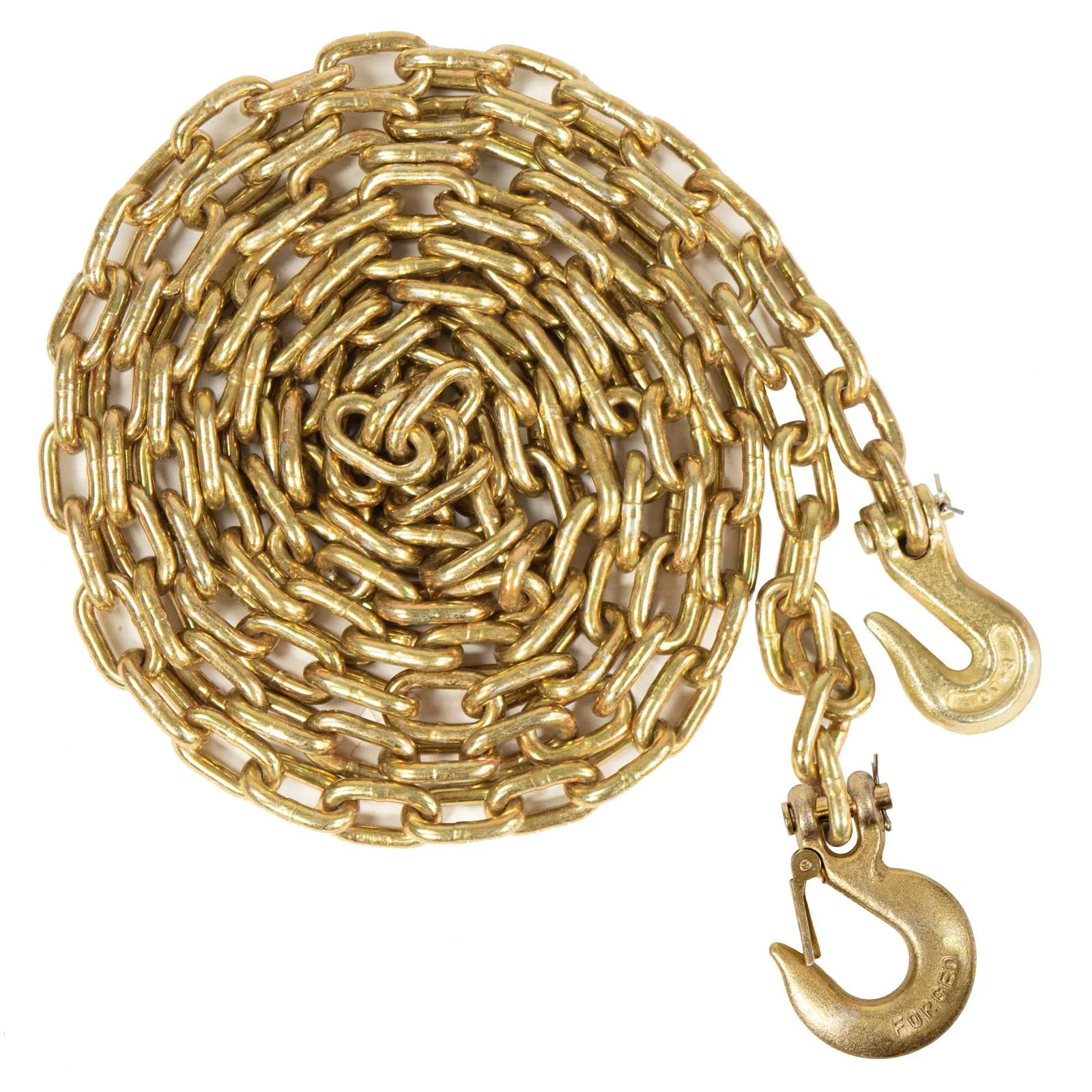 5/16" x 10' Grade 70 Transport Chain | Clevis Grab Hook & Clevis Slip Hook with Latch
