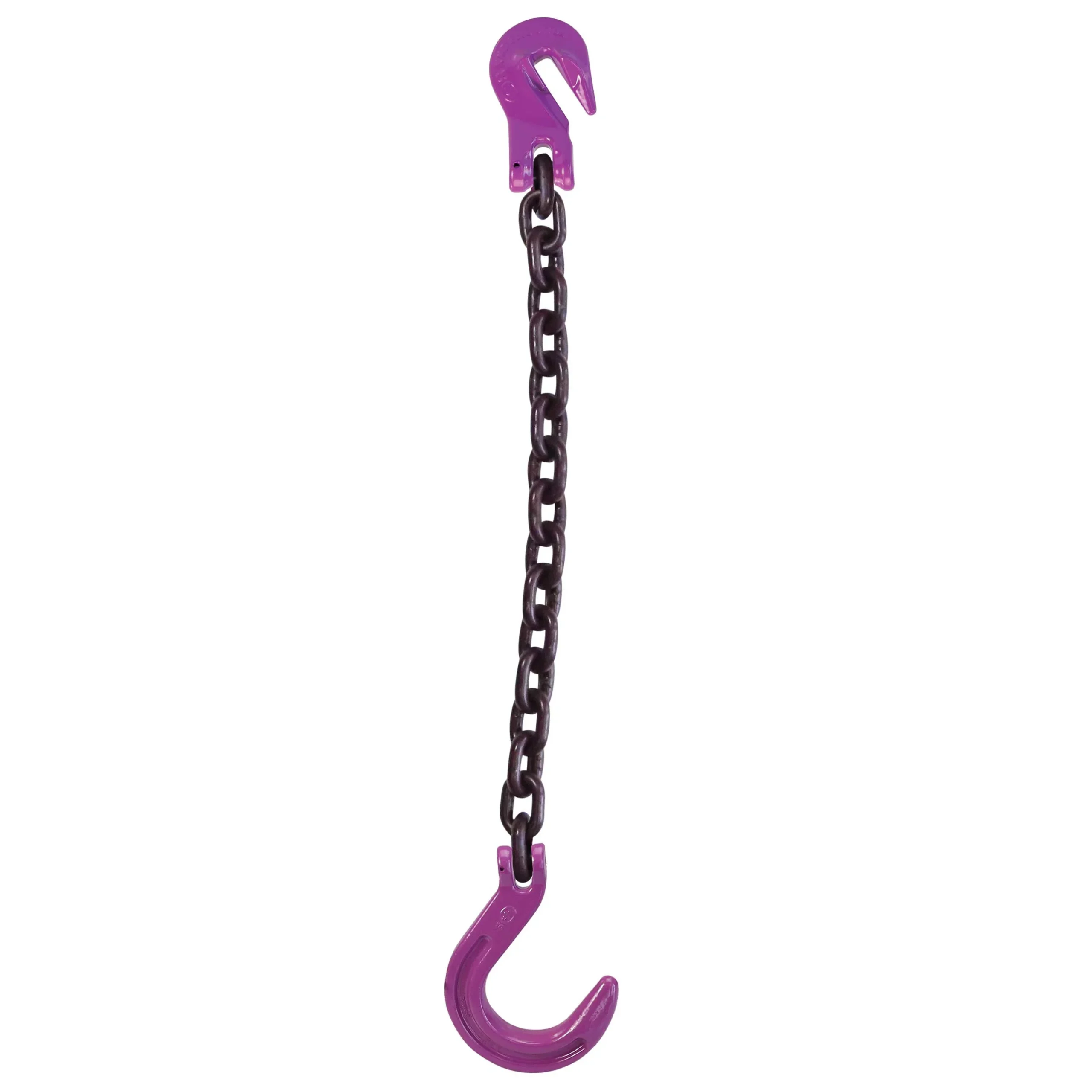 5/16" x 16' Single Leg Chain Sling w/ Grab & Foundry Hooks - Grade 100