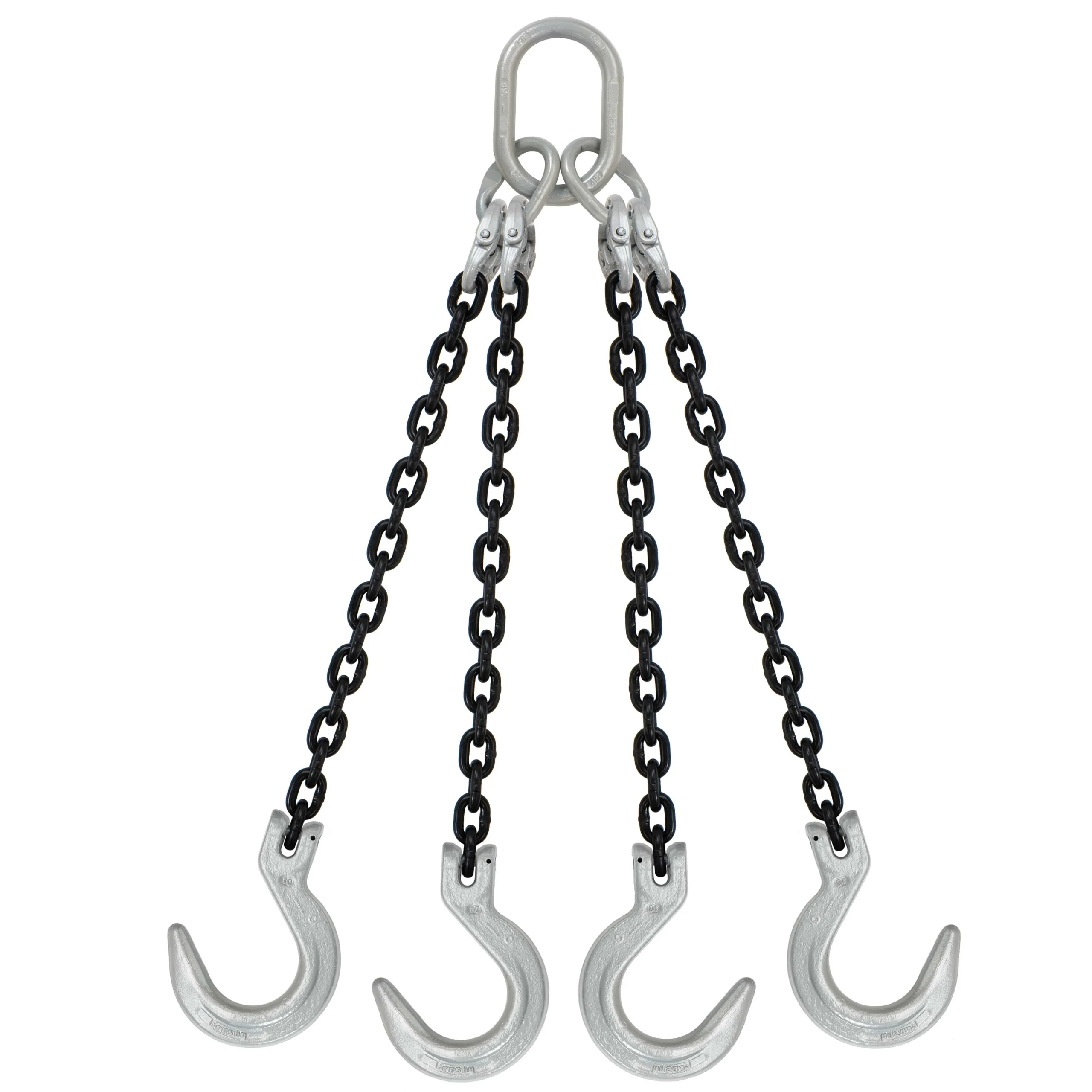 5/16" x 20' Domestic 4 Leg Chain Sling with Crosby Foundry Hooks - Grade 100