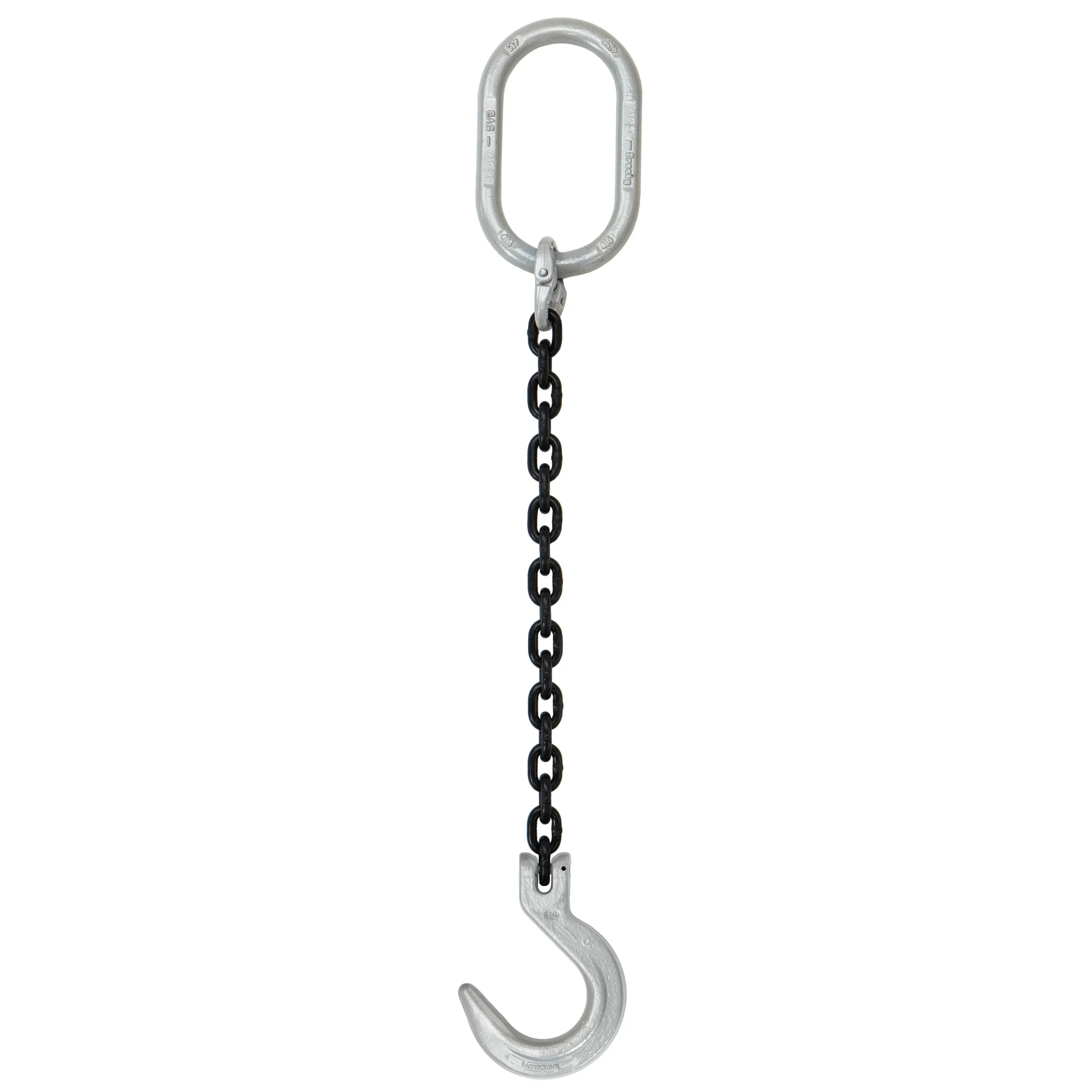 5/16" x 20' Domestic Single Leg Chain Sling with Crosby Foundry Hook - Grade 100