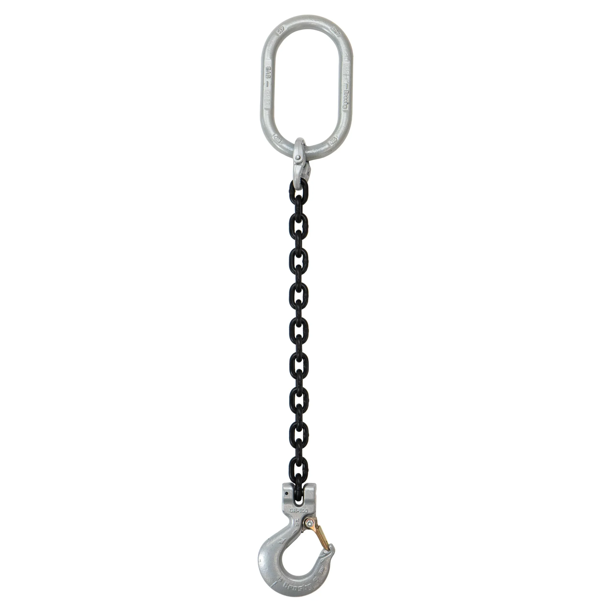 5/16" x 20' Domestic Single Leg Chain Sling with Crosby Sling Hook - Grade 100