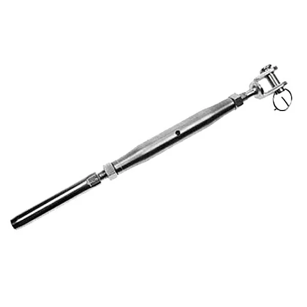 5/16" x 4-3/16" Jaw & Swage Stud Stainless Steel Turnbuckle | 3/16" Cable