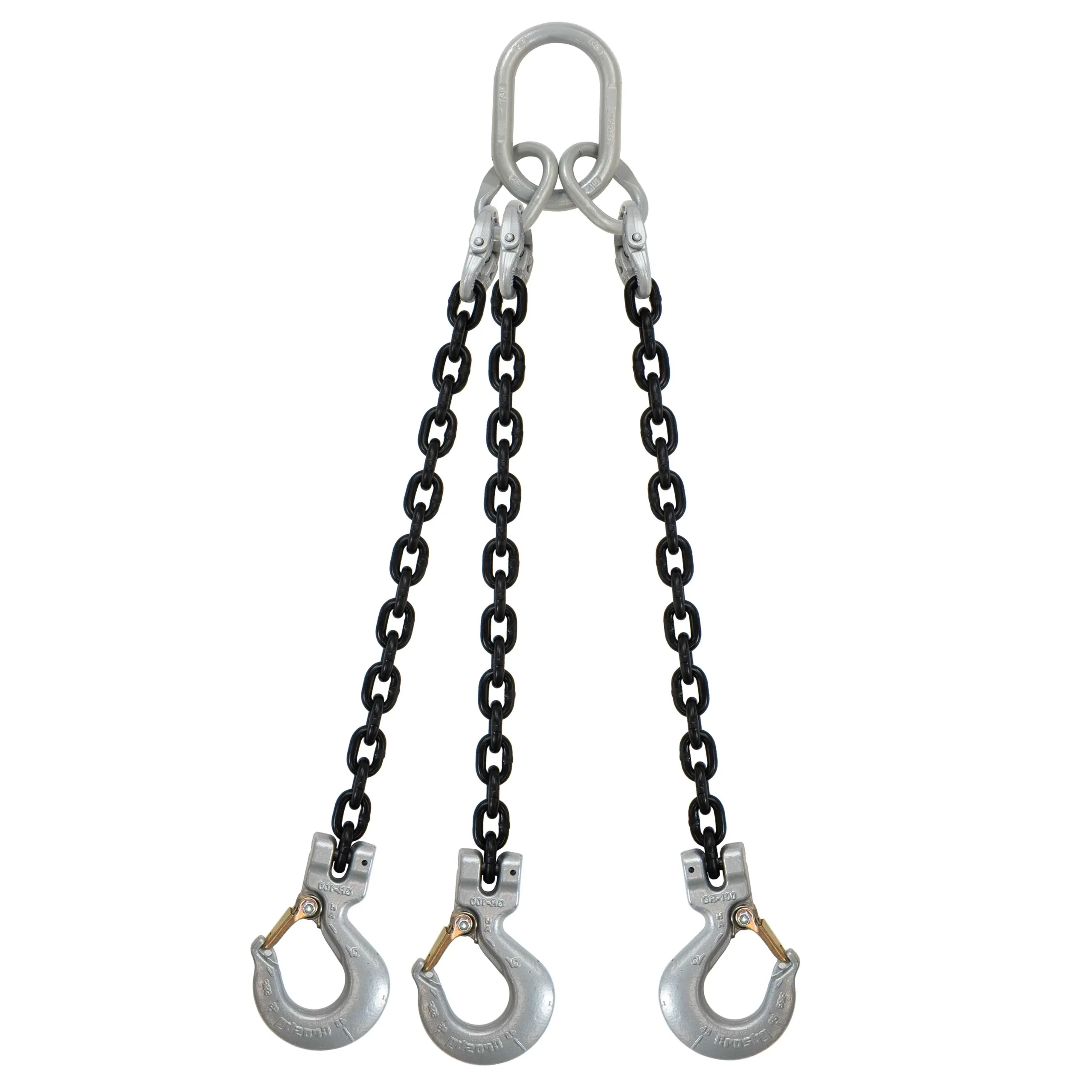 5/16" x 6' Domestic 3 Leg Chain Sling with Crosby Sling Hooks - Grade 100