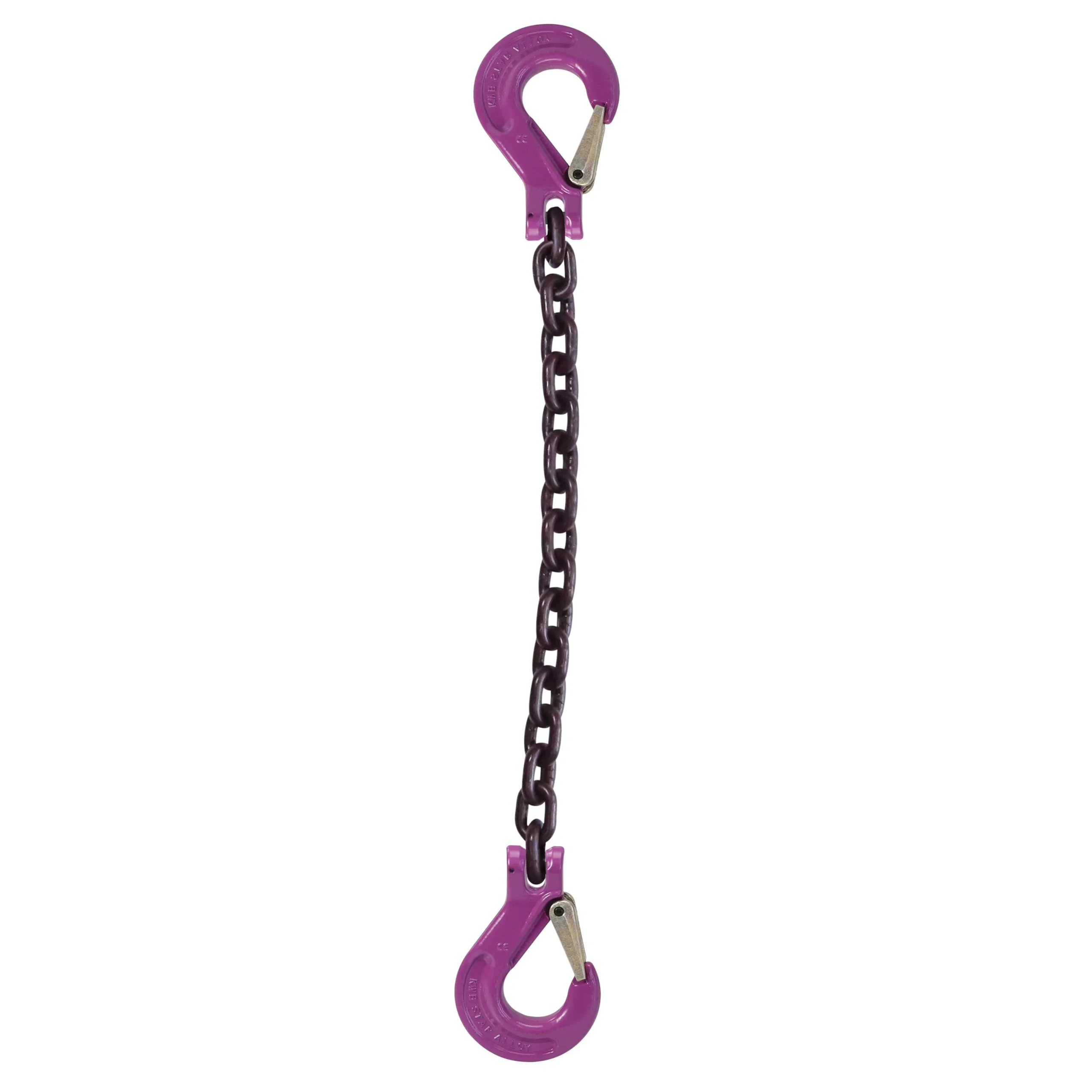 5/8" x 12' Single Leg Chain Sling w/ Sling & Sling Hooks - Grade 100