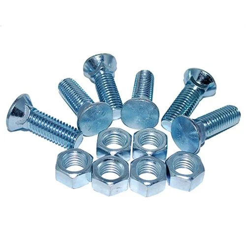 5/8" x 2" Plow Bolts With Nuts Grade 5, #3 Head