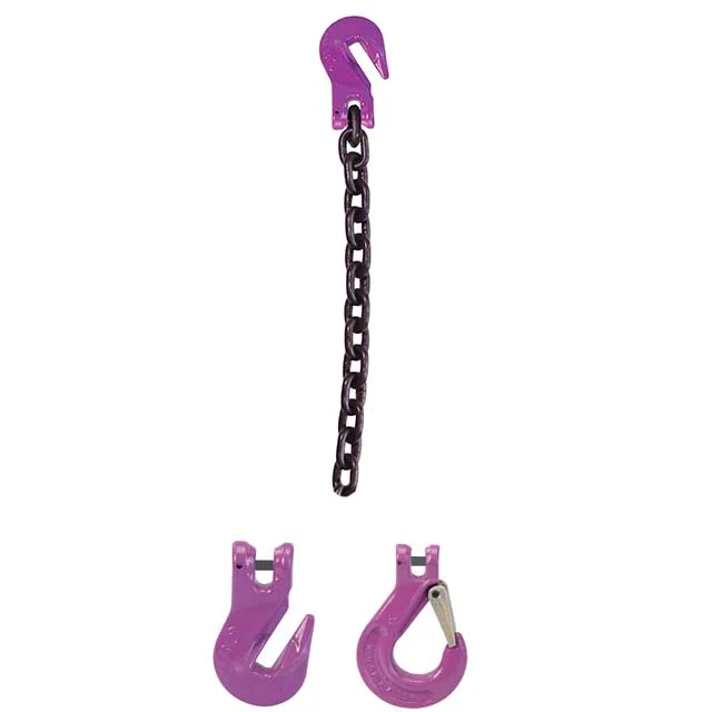 5/8" x 3' Single Leg Chain Sling w/ Grab & Sling Hooks - Grade 100