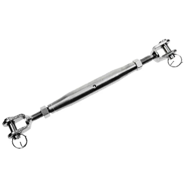 5/8" x 7-5/8" Jaw & Jaw Stainless Steel Pipe Turnbuckles