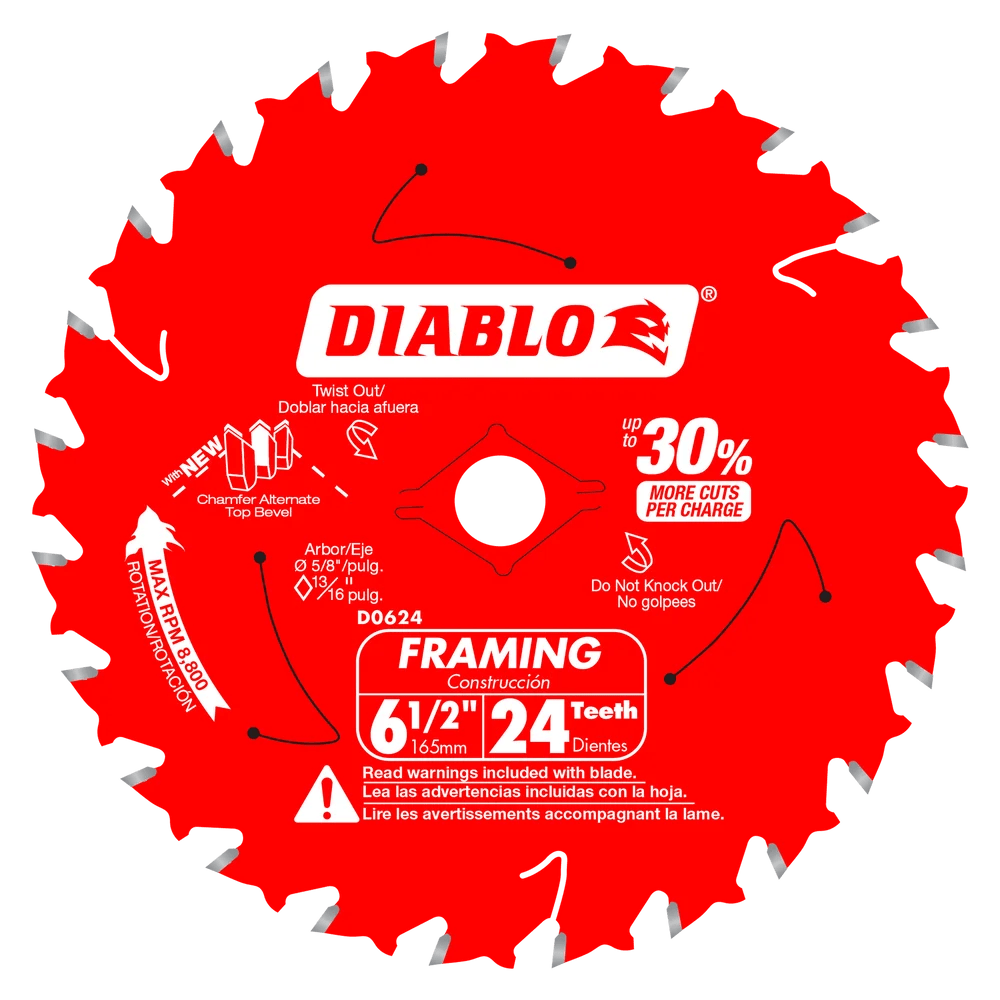 6-1/2 in. 24-Tooth Framing Saw Blade - 10 per Order