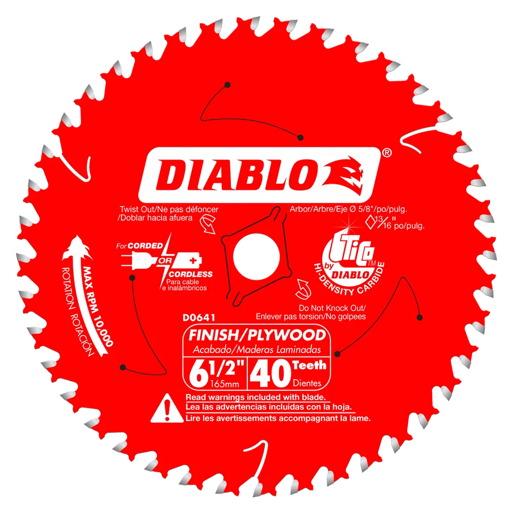 6-1/2 in. x 40 Tooth Finish Trim Saw Blade - 15 per Order