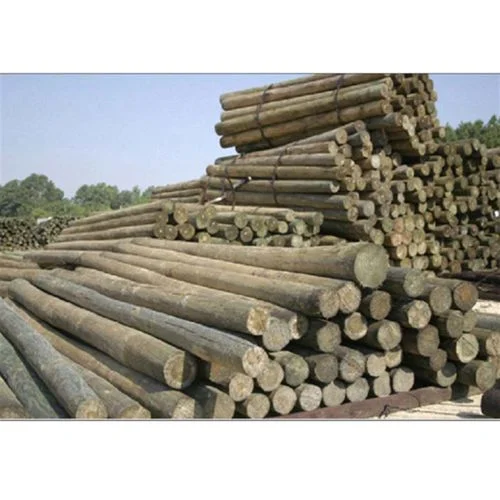 6' 6" Southern Yellow Pine Wood Post, 4"- 5" Diameter, CCA Treated