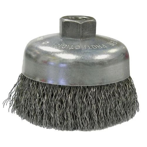 6" Crimped Wire Cup Brush (5/8" x 11) Arbor Center Hole