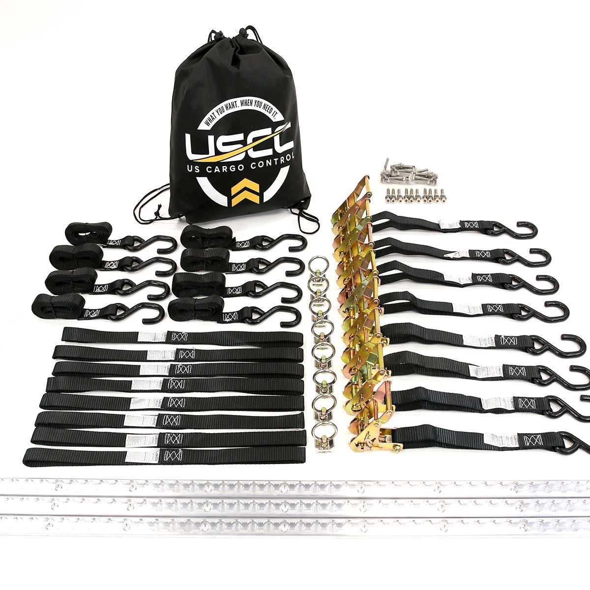 6' Double Motorcycle L-Track Tie Down System Kit | Aluminum L-Track