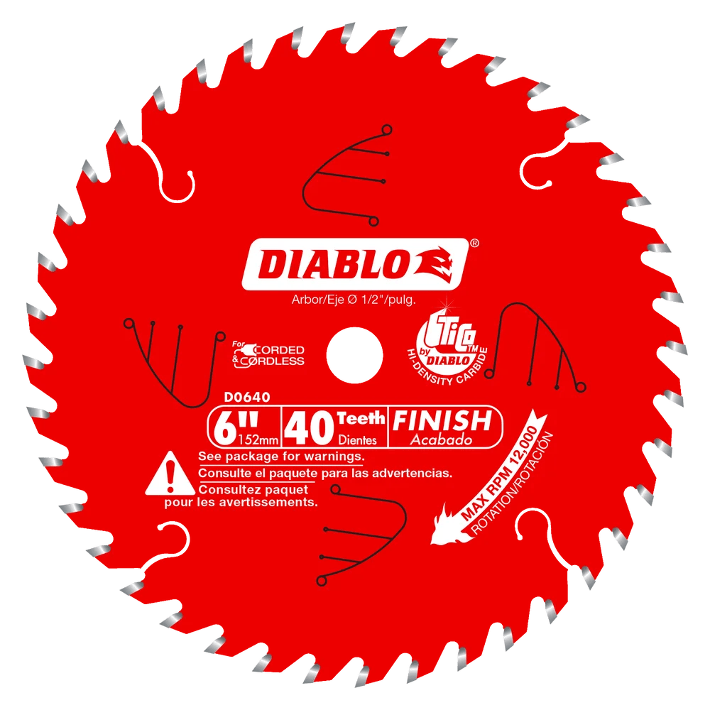 6 in. x 40 Tooth Finish Saw Blade for Port-Cable Saw Boss - 15 per Order