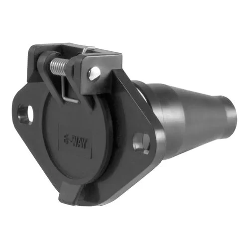 6-Way Pole Round Pin Vehicle Side Plastic Socket